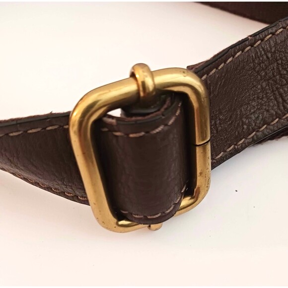 Fossil Morgan Traveler Brown Pebbled Leather Crossbody Lg Messenger Bag - Picture 11 of 11